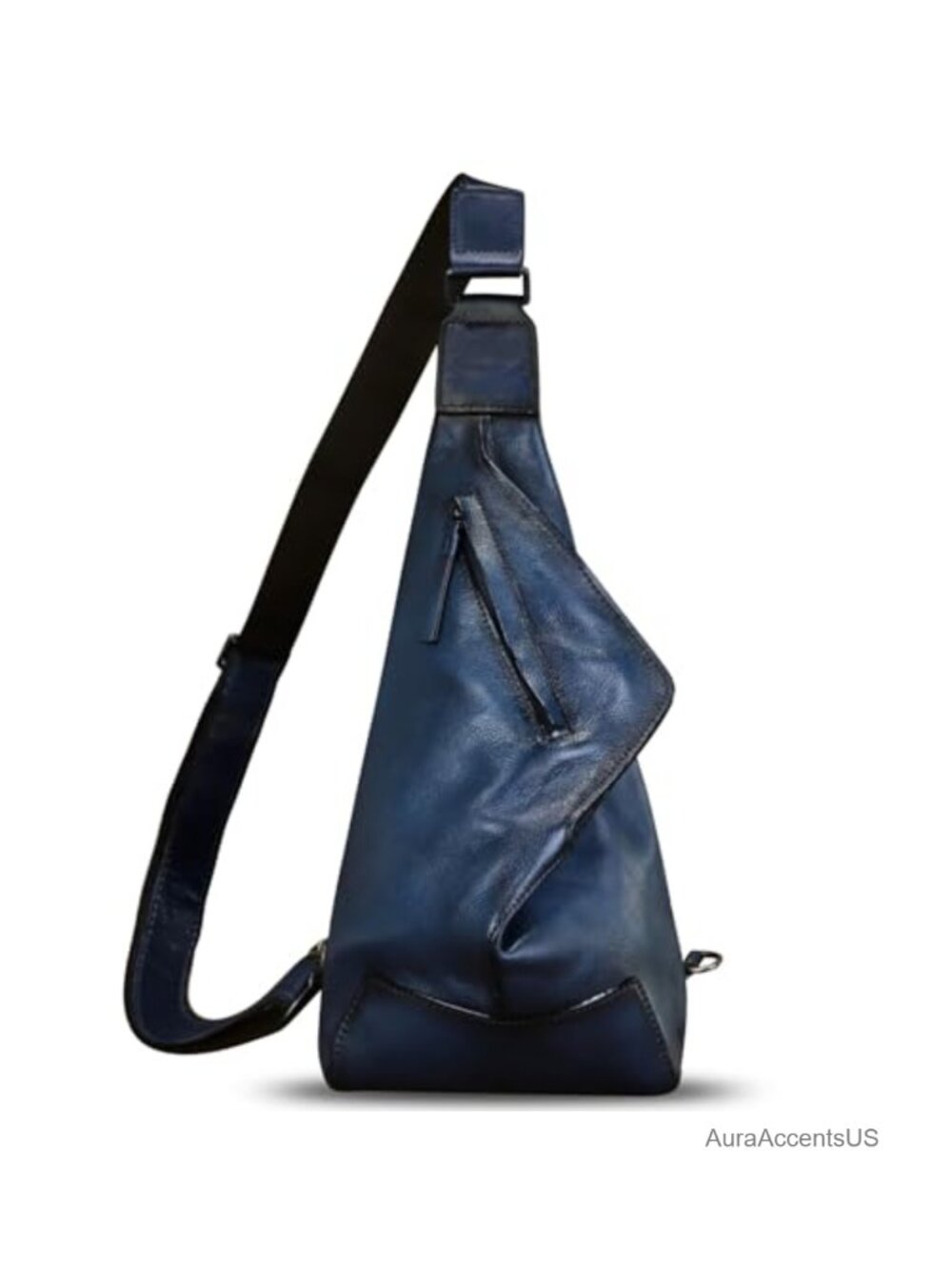 Genuine Leather Sling Bag Crossbody Daypack Adjustable Strap